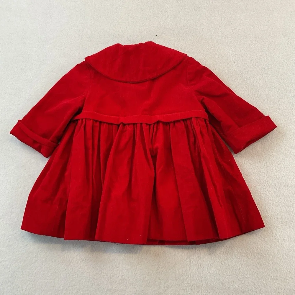 Vintage Baby Duds Of Oklahoma Red Corduroy Coat Jacket Girls Size 1T Lined